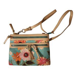Spartina 449 Daufuskie Island Linen leather Crossbody Adjustable Strap